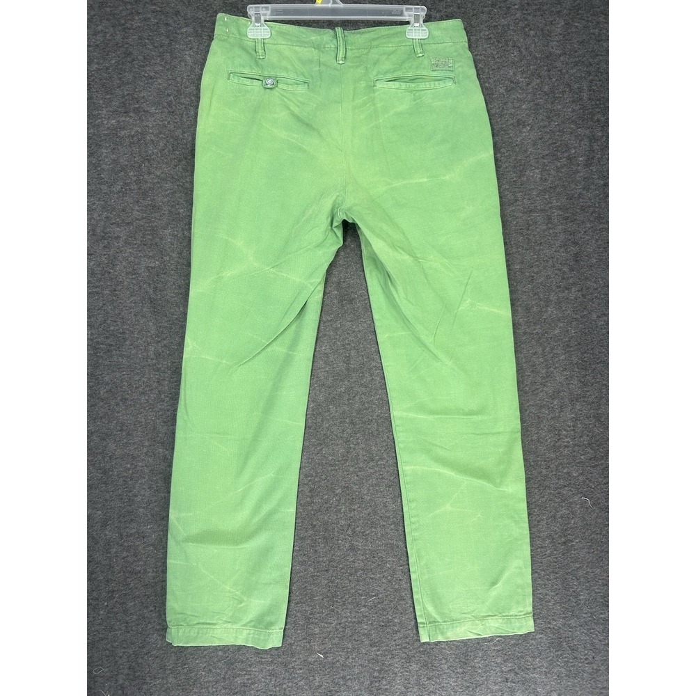 VINTAGE Polo Ralph Lauren Pants Size 32x30 Green Naval Tailor Faded Garment Dyed - Picture 10 of 13